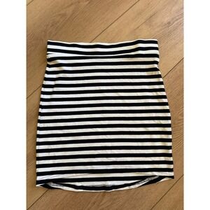 H&M Divided Basic Black White Striped Bodycon Mini Skirt Womens XS Cotton Blend